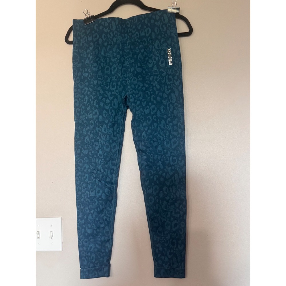 Gymshark Adapt Animal Seamless Leggings Teal Leopard Print XL GLLG5136